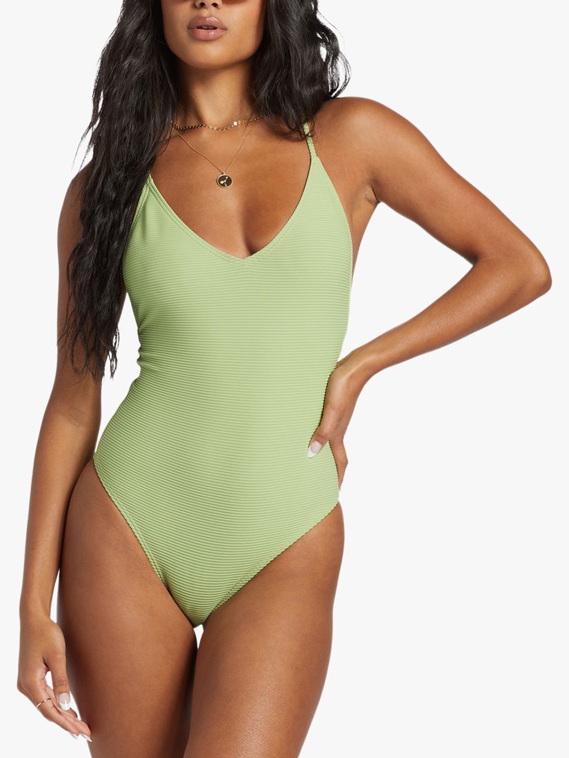 Billabong Tanlines Ribbed Swimsuit, Palm Green, M