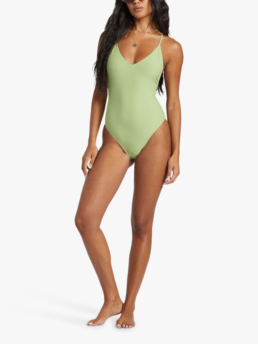 Billabong Tanlines Ribbed Swimsuit, Palm Green, M