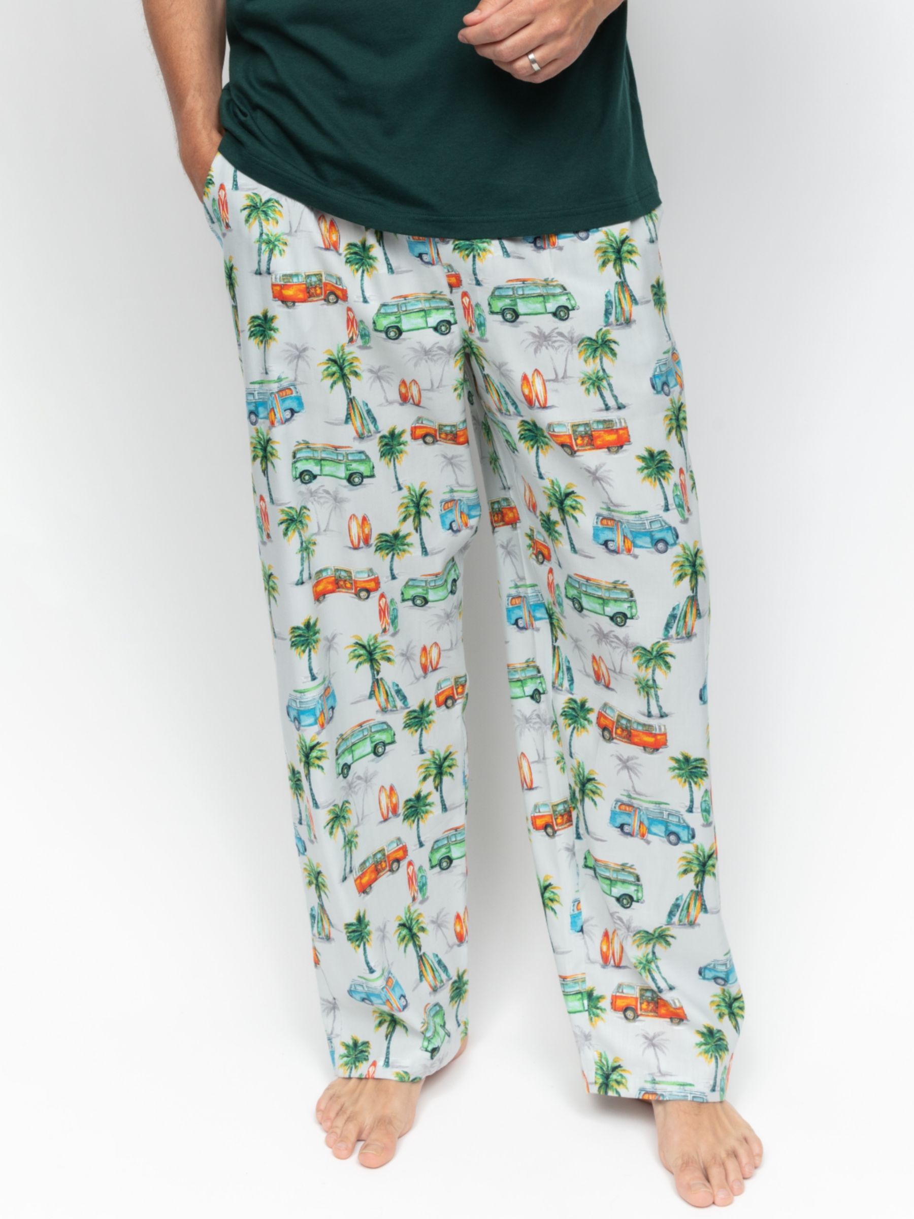 Buy Cyberjammies Bodhi Campervan Print Pyjama Bottoms, Grey/Multi Online at johnlewis.com