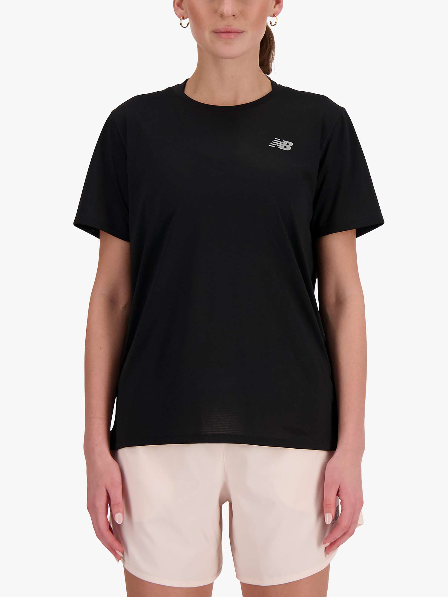 Buy New Balance Essential Logo T-Shirt, Black Online at johnlewis.com