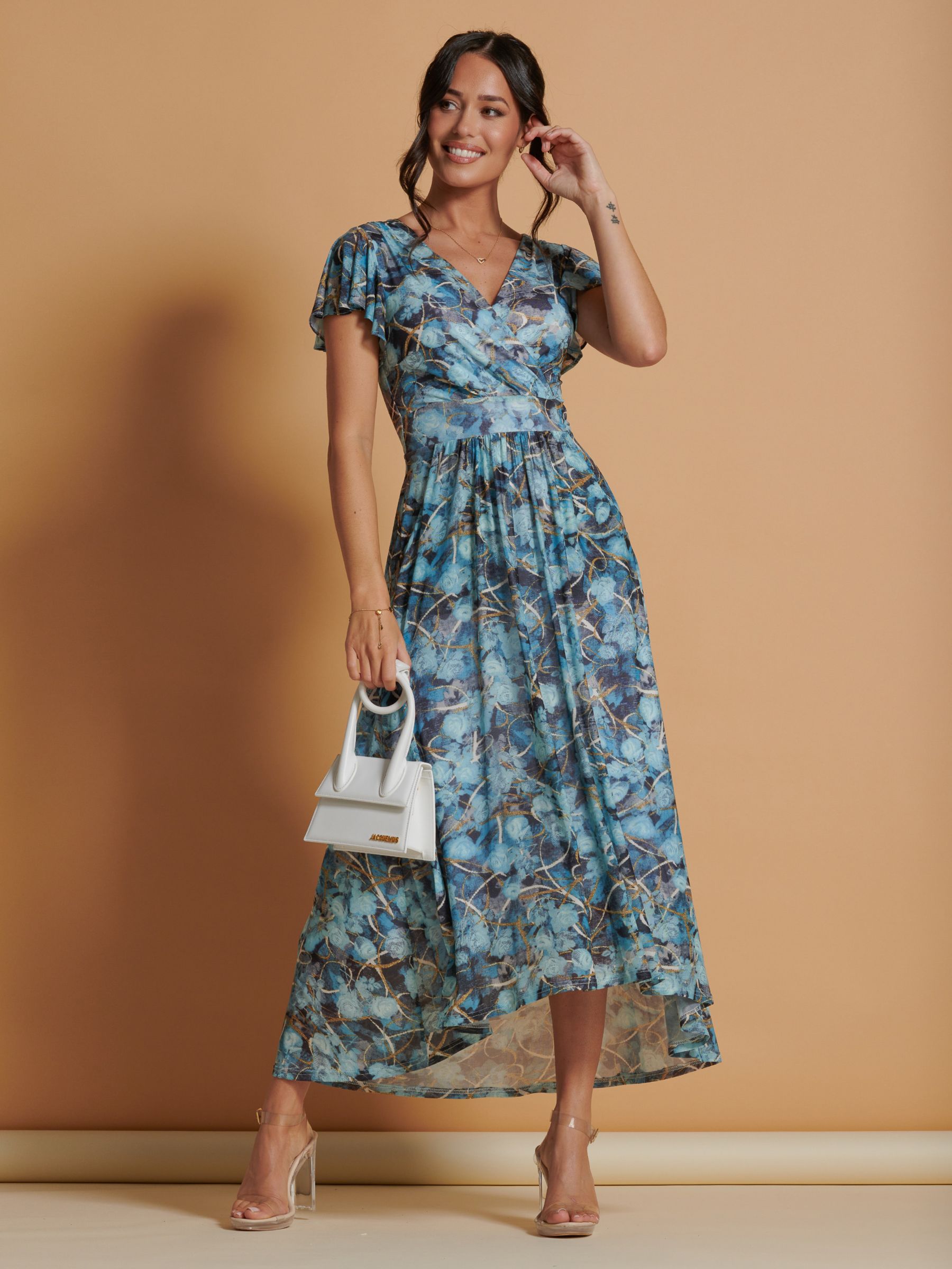 Buy Jolie Moi Grace Abstract Print Dip Hem Maxi Dress, Multi Online at johnlewis.com