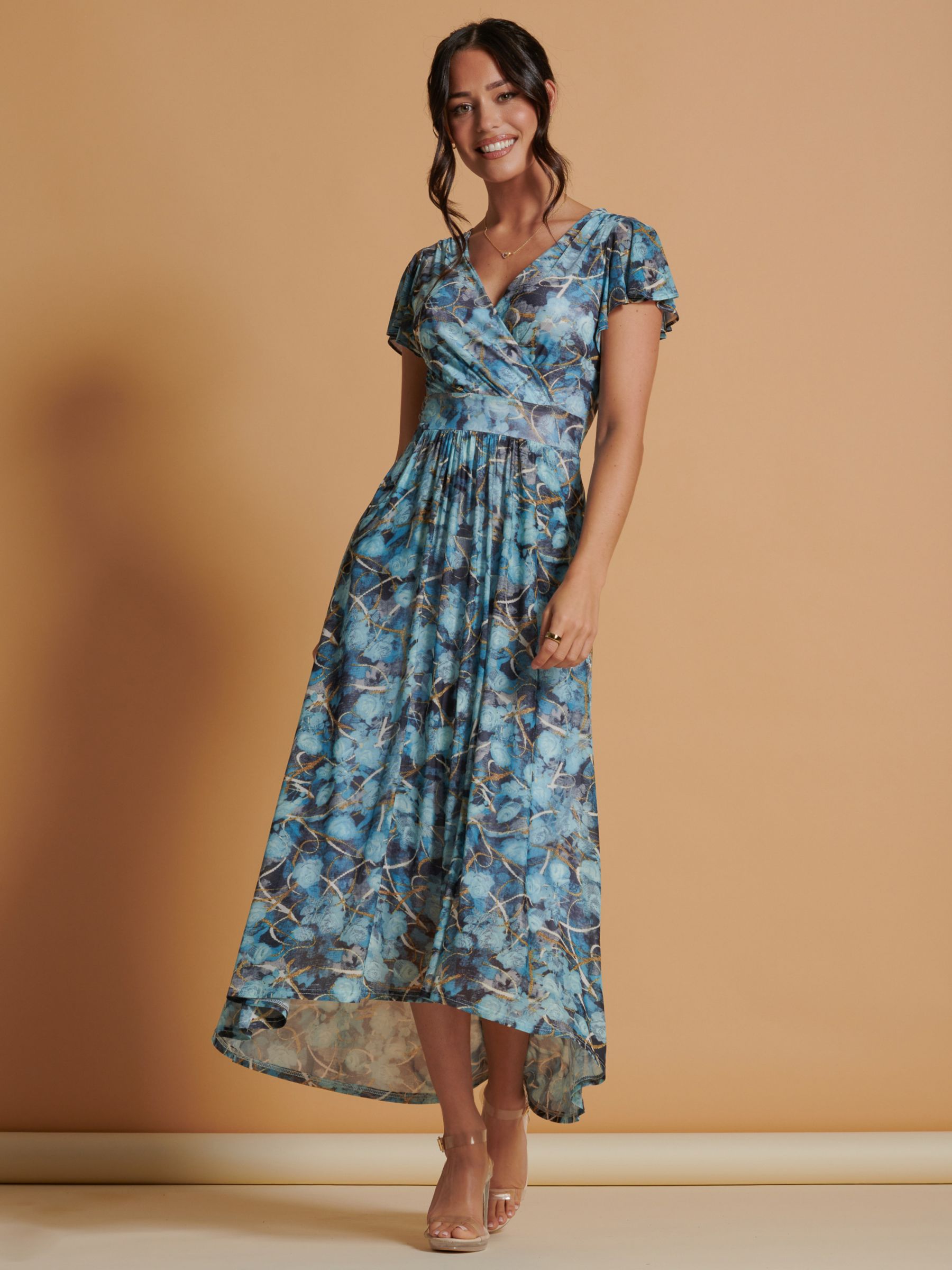 Buy Jolie Moi Grace Abstract Print Dip Hem Maxi Dress, Multi Online at johnlewis.com