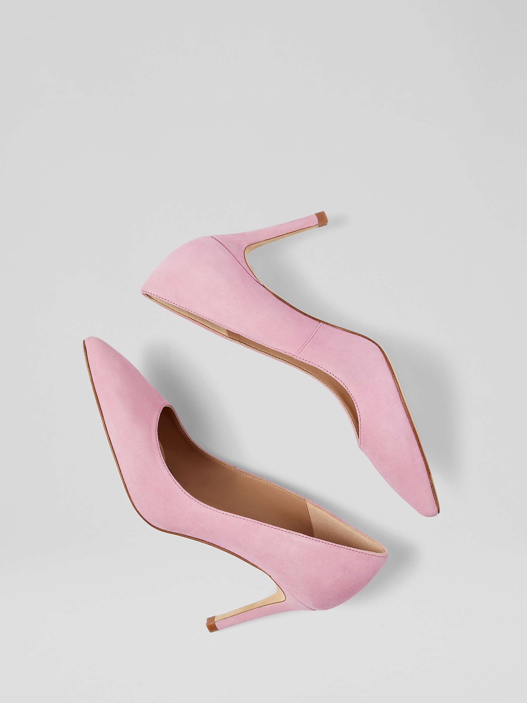 Buy L.K.Bennett Floret Suede Pointed Court Shoes, Pink Online at johnlewis.com