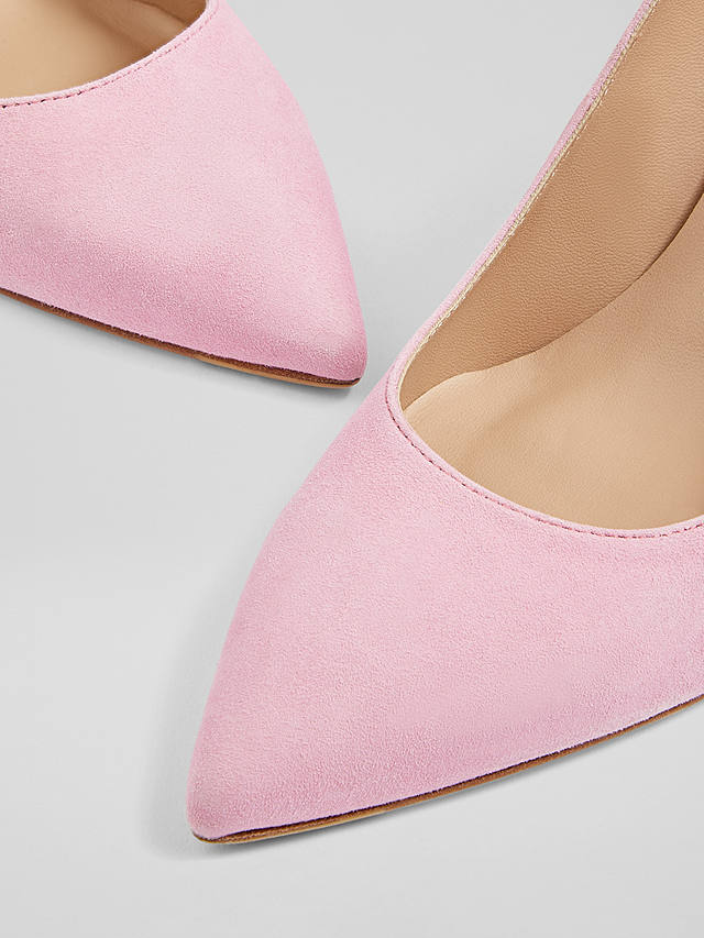 L.K.Bennett Floret Suede Pointed Court Shoes, Pink