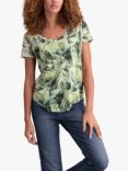 Celtic & Co. Leaf Print Linen Organic Cotton Blend T-Shirt, Green