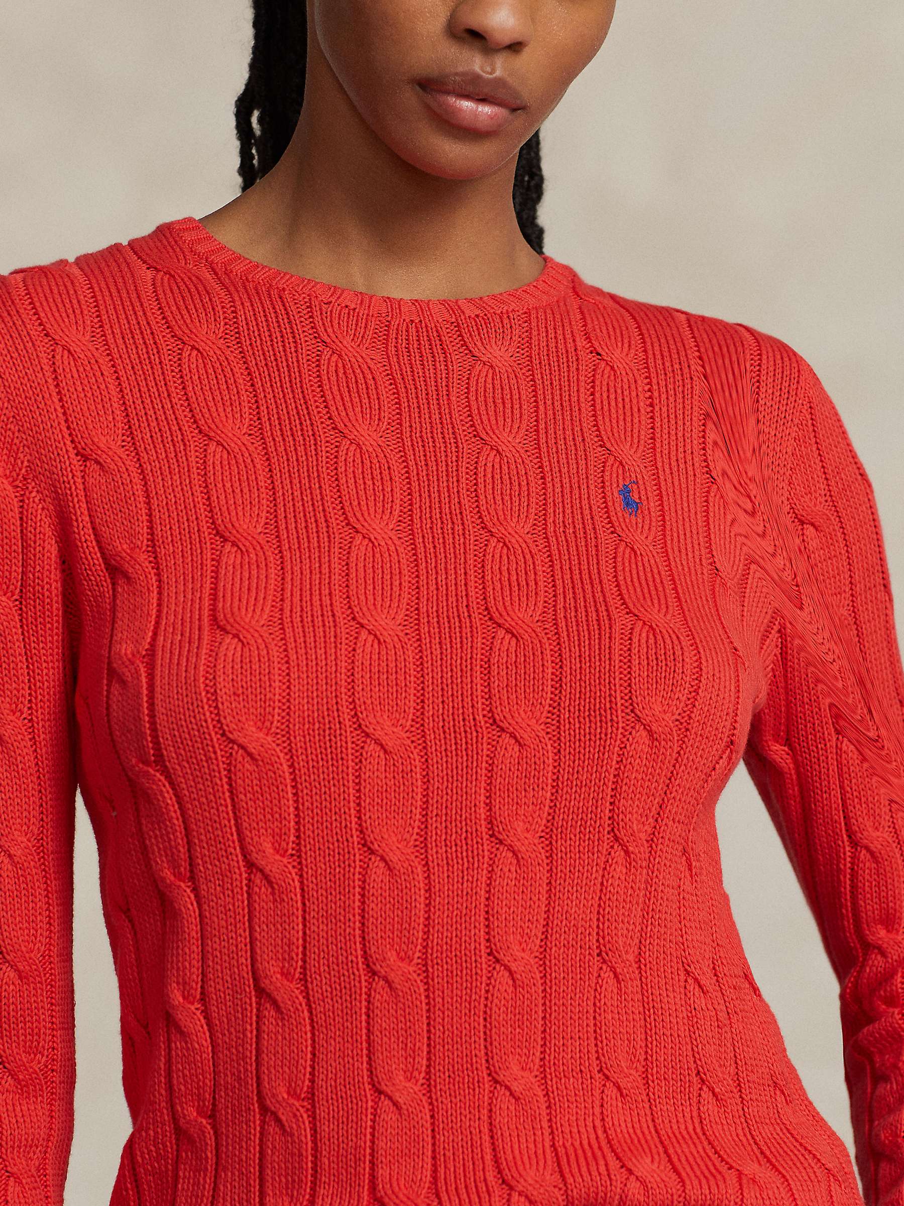 Buy Polo Ralph Lauren Julianna Cotton Cable Knit Crewneck Jumper Online at johnlewis.com