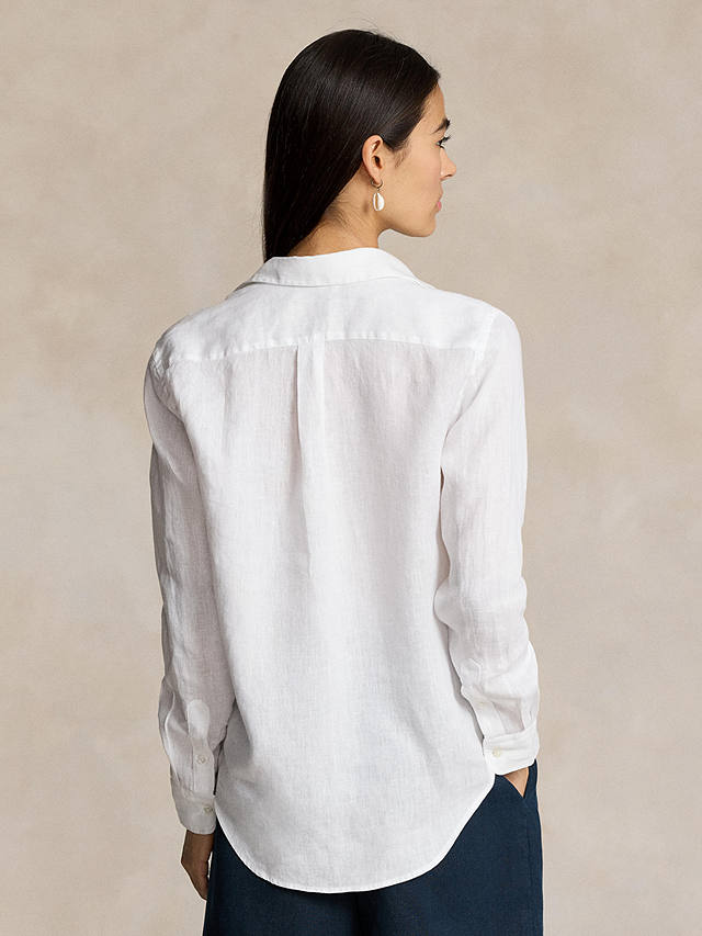 Polo Ralph Lauren Linen Relaxed Fit Shirt, White