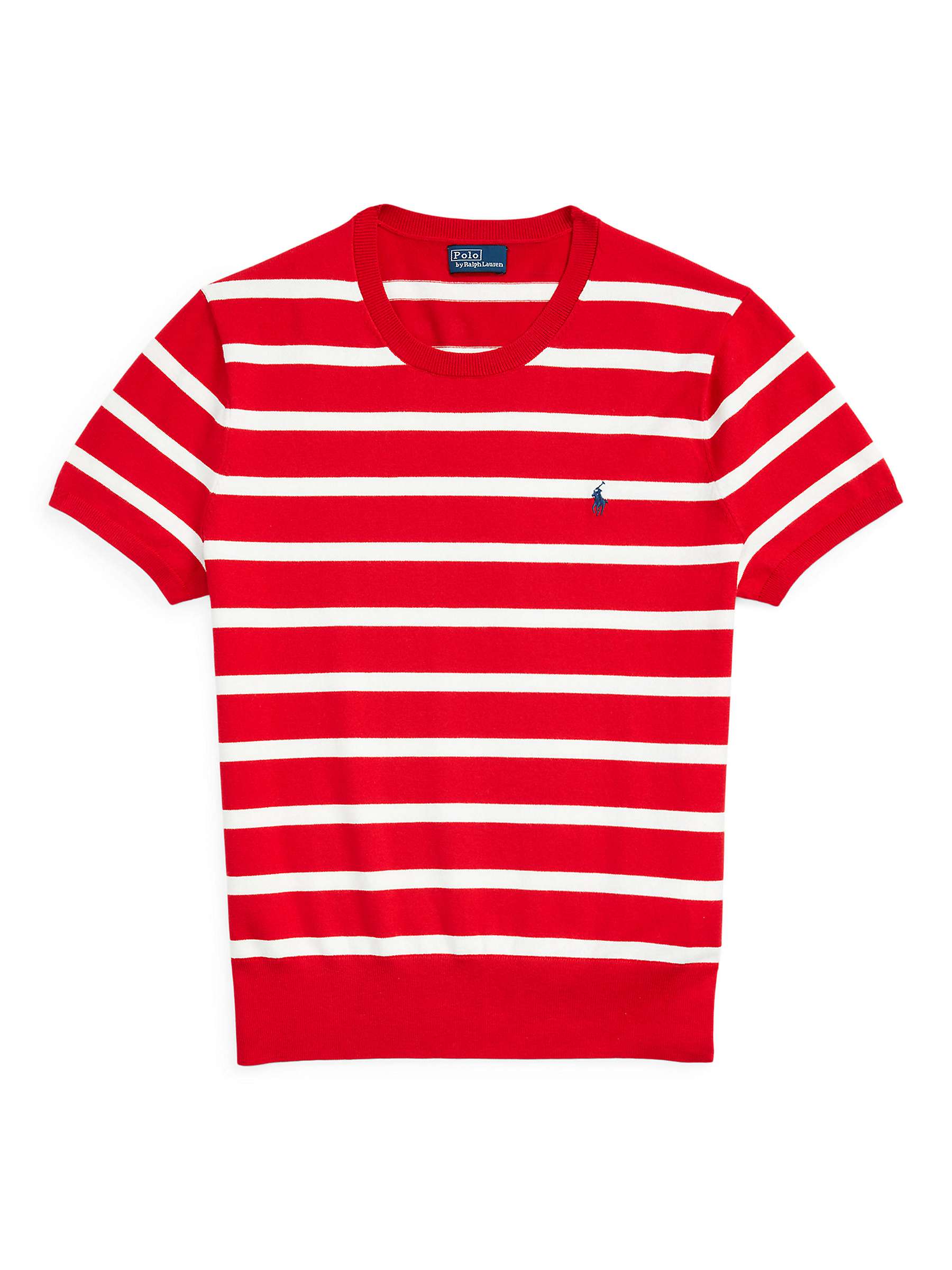 Buy Polo Ralph Lauren Stripe Short Sleeve Jumper, Red/Multi Online at johnlewis.com