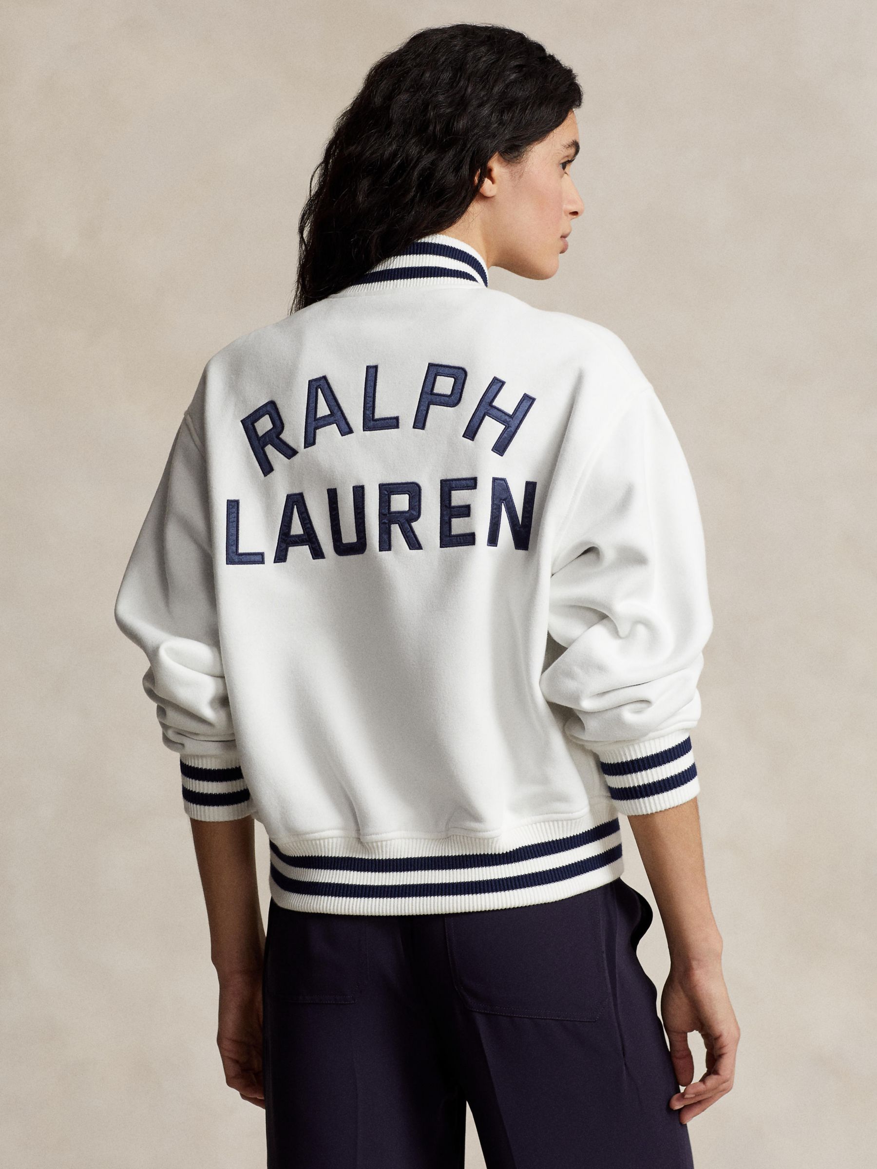 Buy Polo Ralph Lauren Reversible Bomber Jacket, White/Blue Online at johnlewis.com