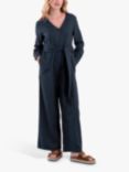 Celtic & Co. Tie Waist Linen Jumpsuit, Dark Navy