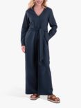 Celtic & Co. Tie Waist Linen Jumpsuit, Dark Navy