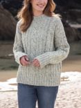 Celtic & Co. Donegal Cable Crew Jumper, Oatmeal Fleck