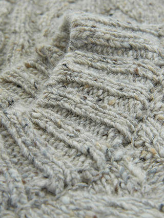 Celtic & Co. Donegal Cable Crew Jumper, Oatmeal Fleck