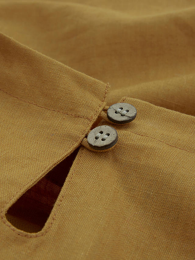 Celtic & Co. Button Detail Linen Top, Gold