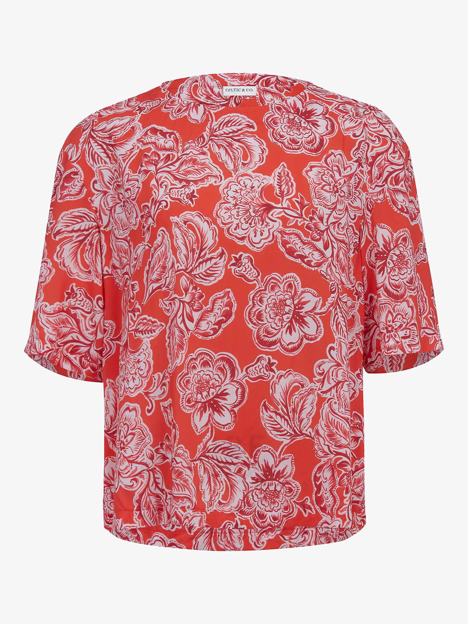 Buy Celtic & Co. Woven Relaxed T-Shirt, Chilli Floral Online at johnlewis.com