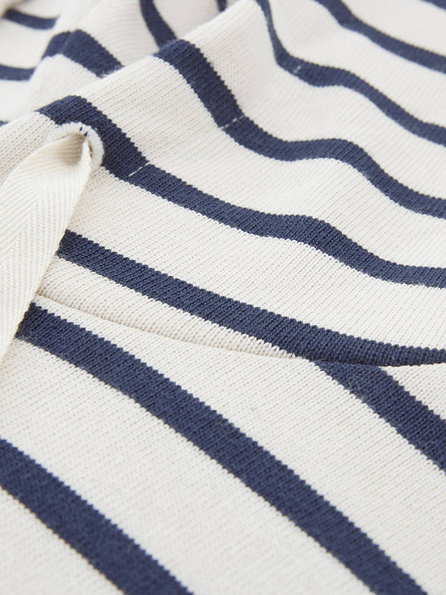 Celtic & Co. Organic Cotton Striped Jersey Hoodie, Ecru/Navy