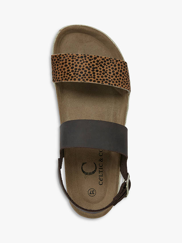 Celtic & Co. Leather Multi Strap Sandals, Leopard