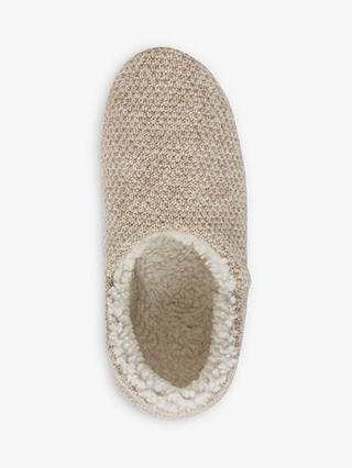 Celtic & Co. Knitted Sheepskin Cocoon Slippers, Oatmeal