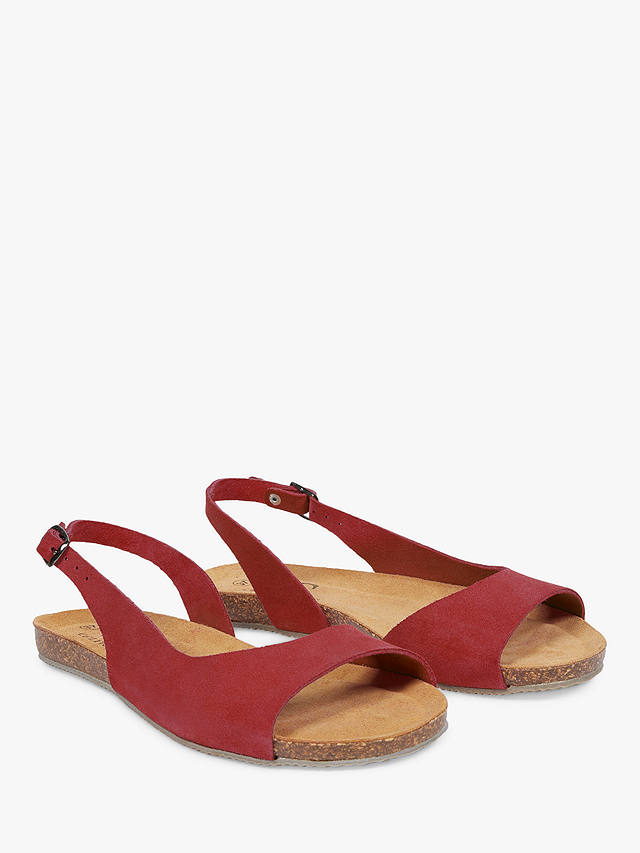 Celtic & Co. Suede Slingback Footbed Sandals, Chilli