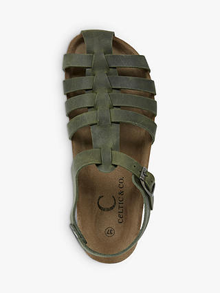 Celtic & Co. Leather Fisherman Sandals, Olive