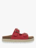 Celtic & Co. Double Buckle Suede Sliders, Chilli