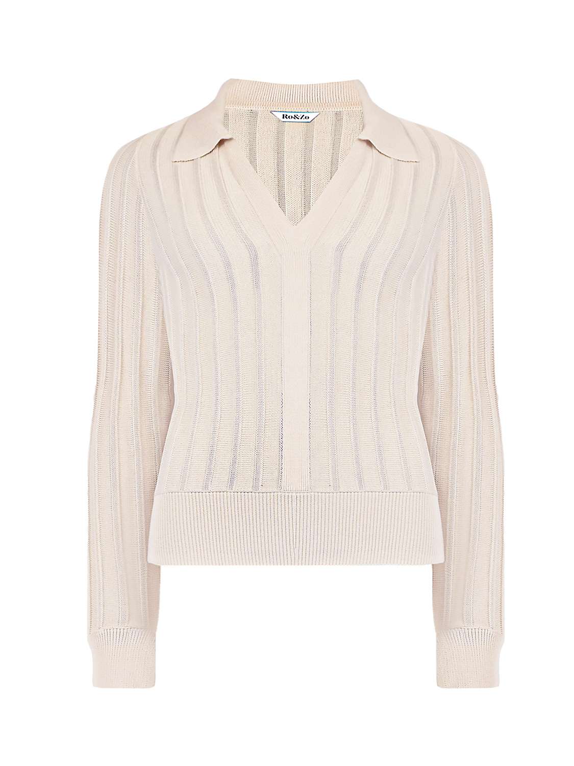 Buy Ro&Zo Collared Knit Cotton Blend Top Online at johnlewis.com