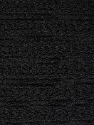 Ro&Zo Crochet Knit Scallop Square Neck Top, Black