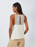 AND/OR Erin Embroidered Halterneck Top, Off White