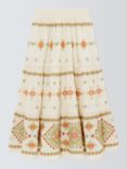 AND/OR Jayson Embroidered Maxi Skirt, White/Multi