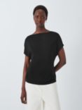 John Lewis Smart Viscose Crepe Top, Black