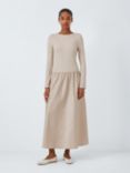 John Lewis Woven Jersey Dress, Ivory