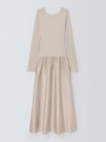 John Lewis Woven Jersey Dress, Ivory