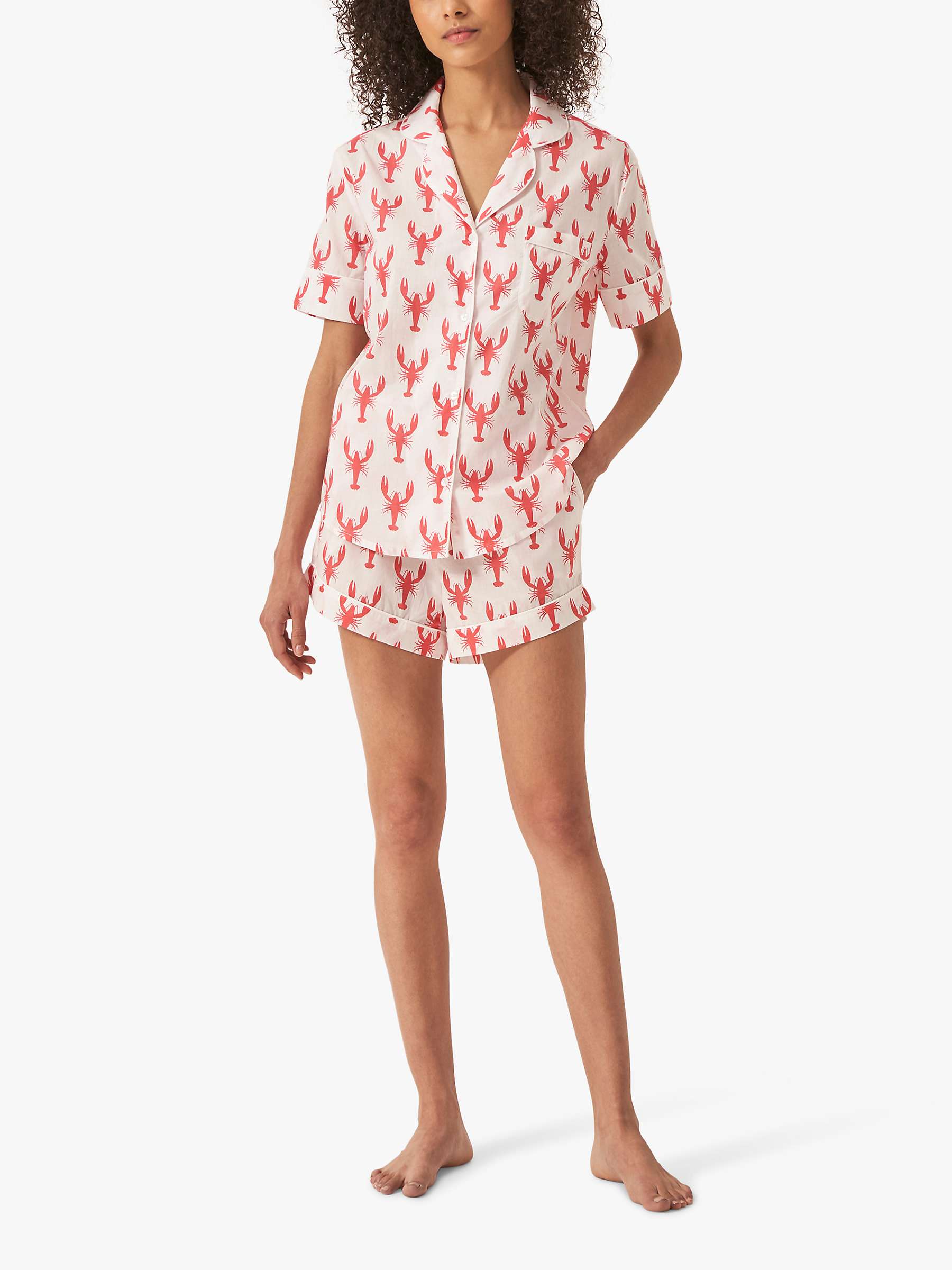 Buy myza Organic Cotton Lobster Short Sleeve Pyjama Set, Red/White Online at johnlewis.com