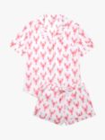 myza Organic Cotton Lobster Short Sleeve Pyjama Set, Red/White