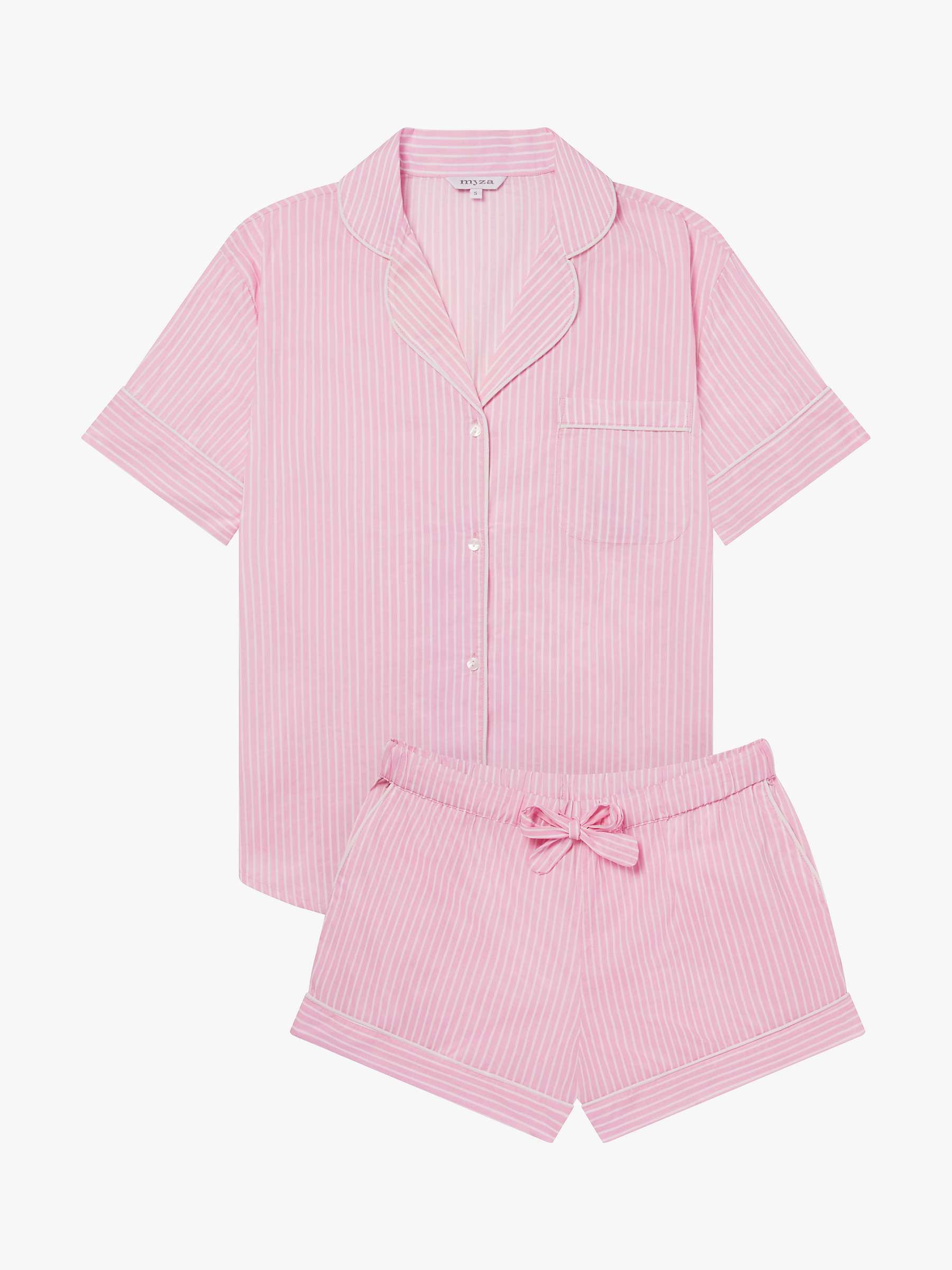 Buy myza Organic Cotton Striped Short Sleeve Pyjama Set Online at johnlewis.com