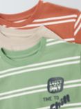 John Lewis Kids' Short Sleeved Stripe/Plain T-Shirts, Pack of 3, Multi