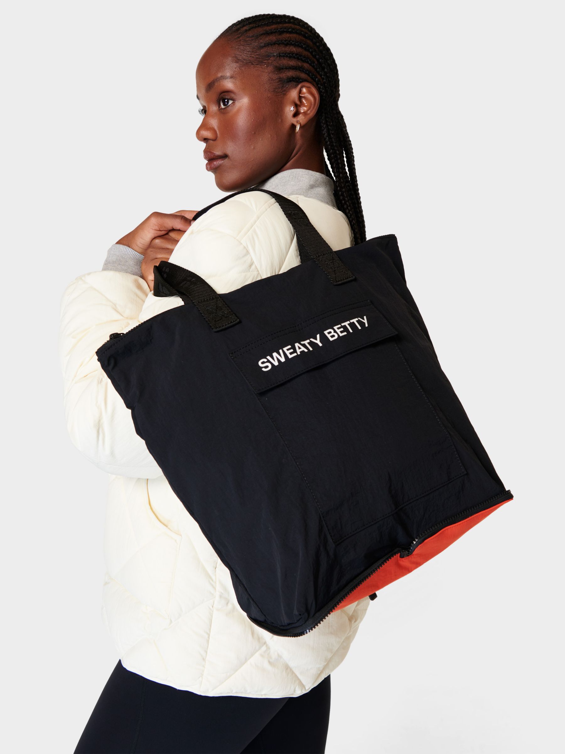 Sweaty Betty Essentials Packable Tote Bag, Black, One Size