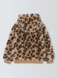 John Lewis Kids' Leopard Faux Fur Bomber Jacket, Multi