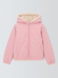 John Lewis Kids' Reverisble Fleece Quilted Jacket, Pink