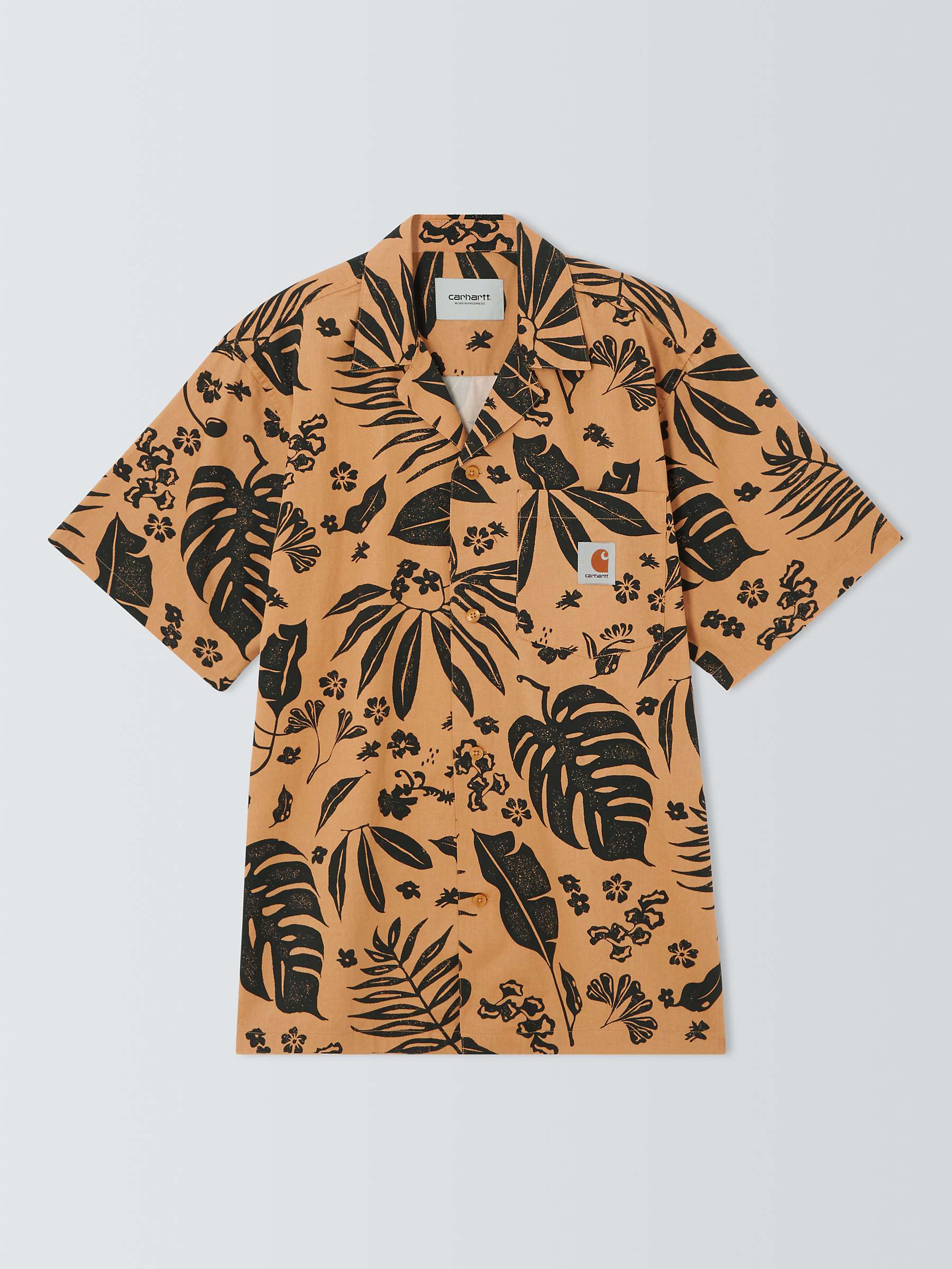 Buy Carhartt WIP Short Sleeve Woodblock Shirt, Brown/Multi Online at johnlewis.com