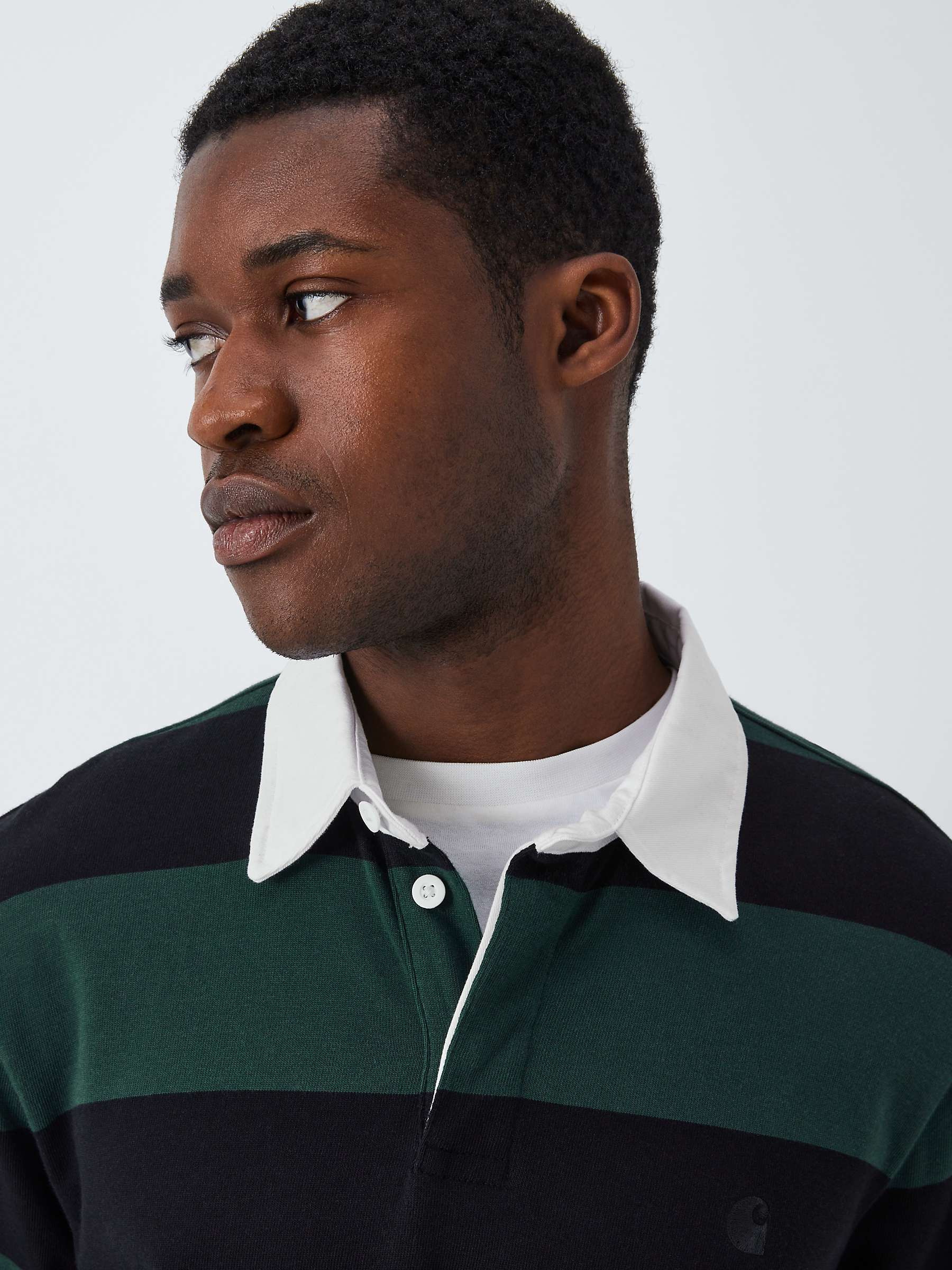 Buy Carhartt WIP Swenson Long Sleeve Rugby Shirt, Green/Navy Online at johnlewis.com