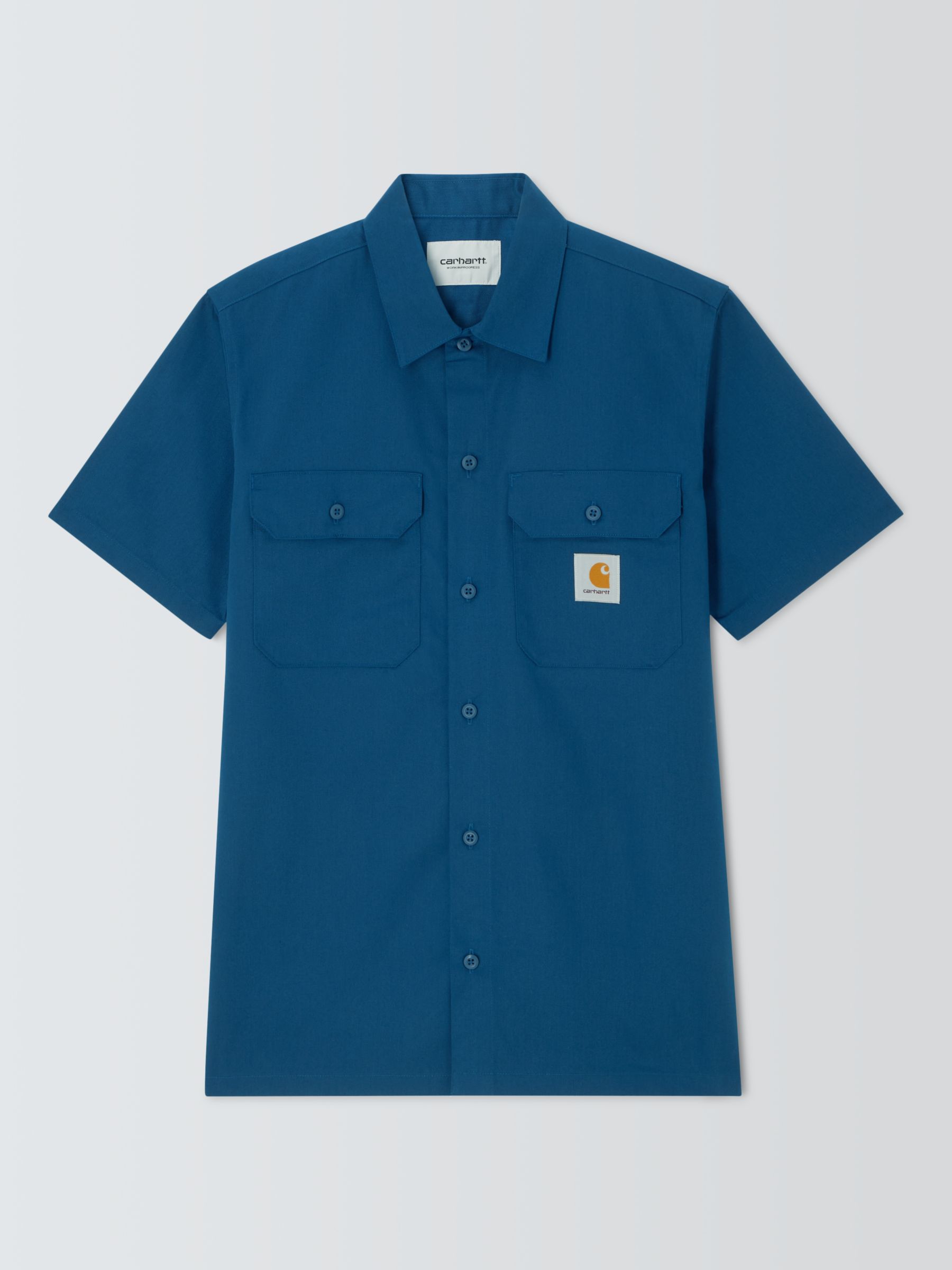Buy Carhartt WIP Short Sleeve Master Shirt, Blue Online at johnlewis.com