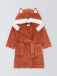 John Lewis Baby Fox Dressing Gown, Orange