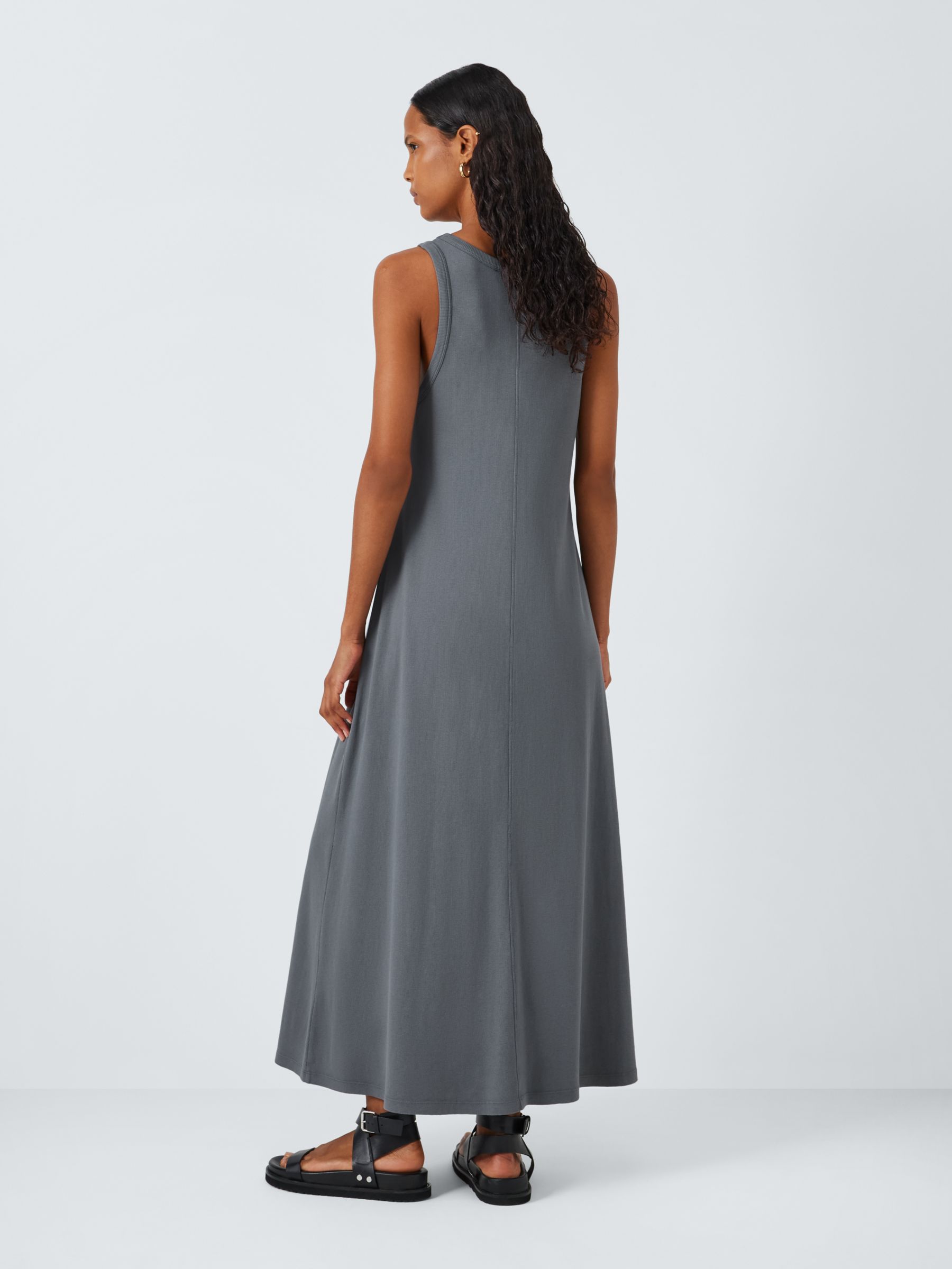 AND/OR Flo Ribbed Maxi Dress, Grey Charcoal, 6