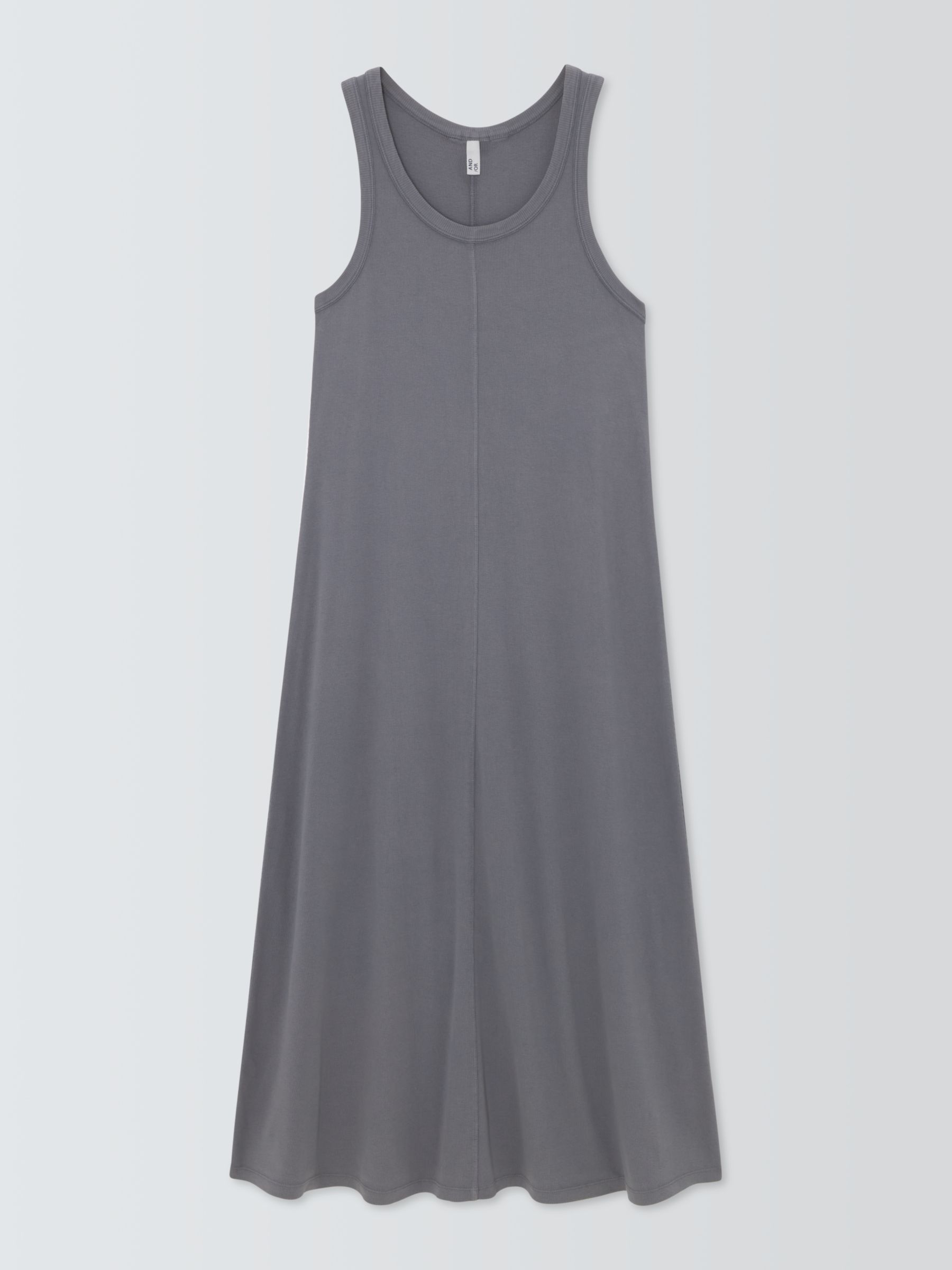 AND/OR Flo Ribbed Maxi Dress, Grey Charcoal, 6