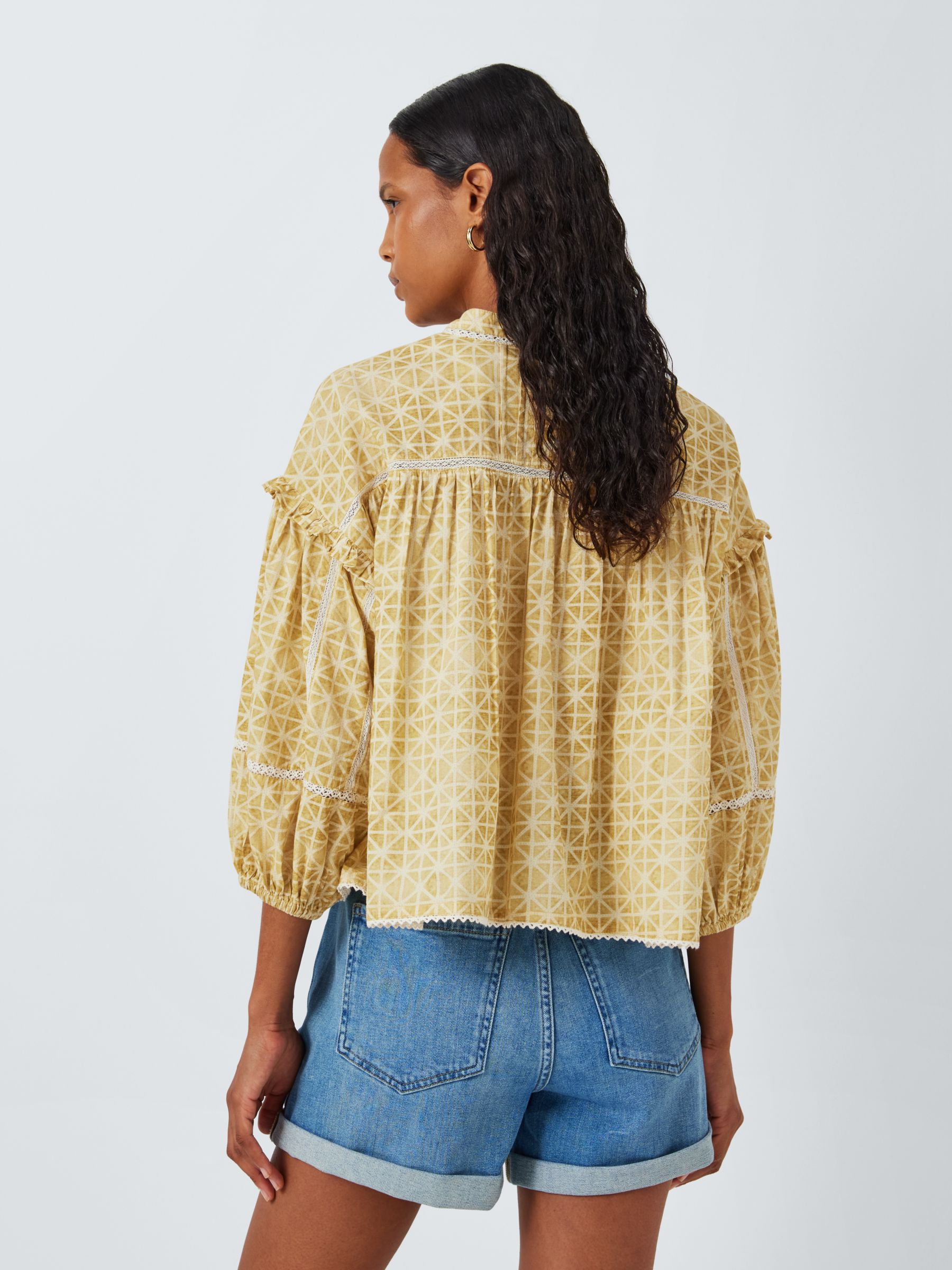 AND/OR Eva Embroidered Blouse, Yellow/Multi, 12