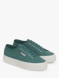 Superga 2740 Flatform Trainers, Green/Dusty