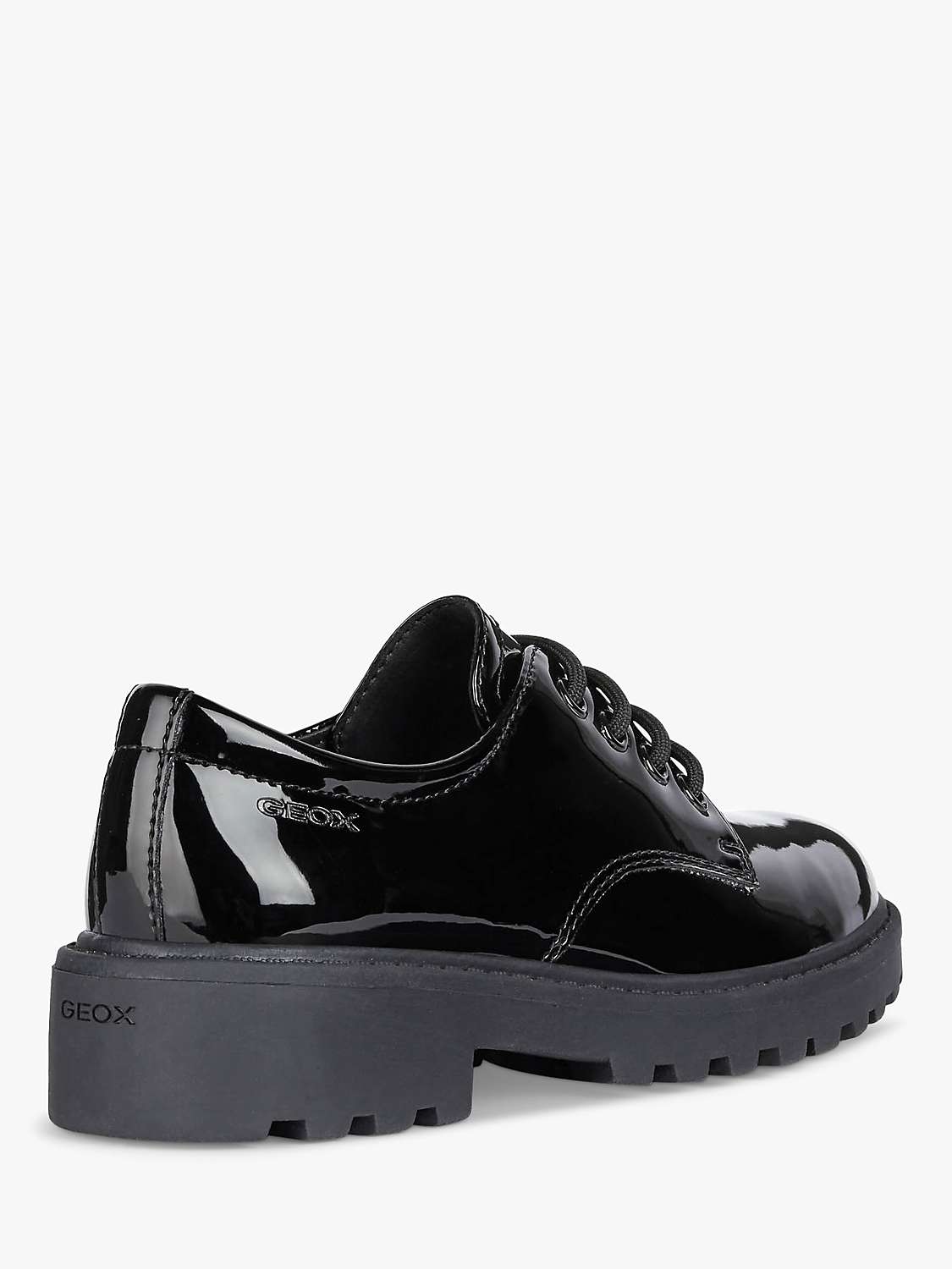 Buy Geox Kids' Casey Faux Patent Leather Derby School Shoes, Black Online at johnlewis.com