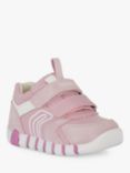 Geox Kids' Iupidoo Leather Blend Pre-Walker Trainers, Rose/White, Rose/White