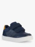 Geox Baby Nashik Leather Blend First Steps Trainers, Navy/Ochre, Navy/Ochre